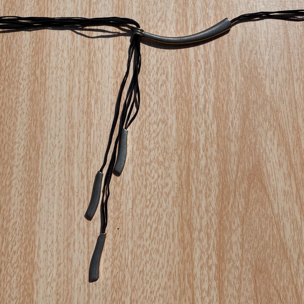 Express Black Strings Silver Necklace - image 8